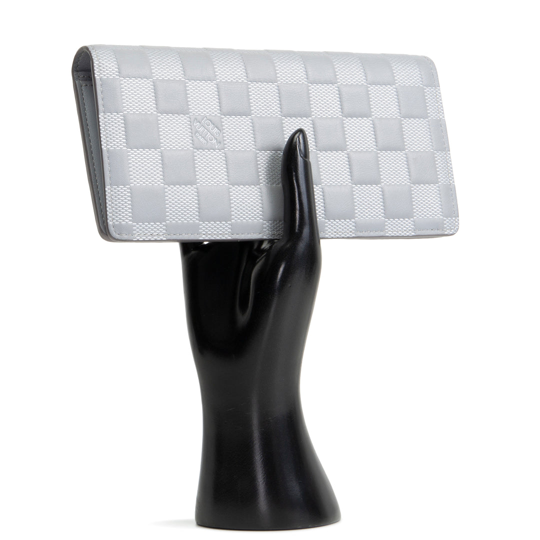 LOUIS VUITTON Damier Infini Brazza Wallet - Silver