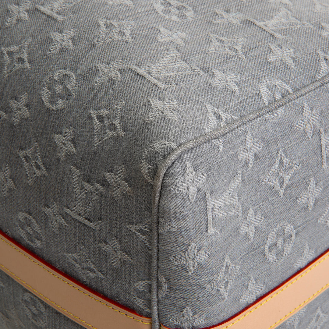 LOUIS VUITTON Keepall Bandouliere 45 Denim Studded - Cloudy Grey