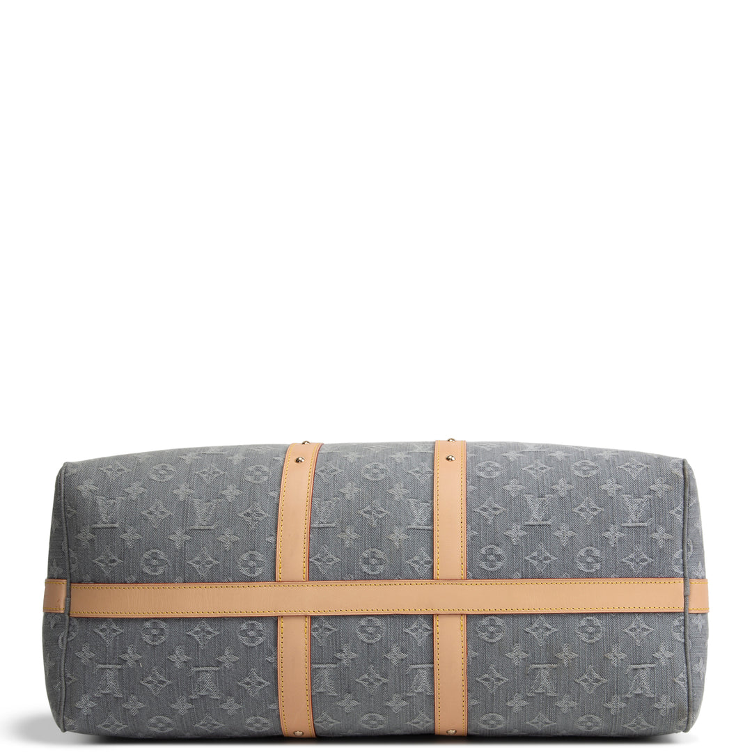 LOUIS VUITTON Keepall Bandouliere 45 Denim Studded - Cloudy Grey