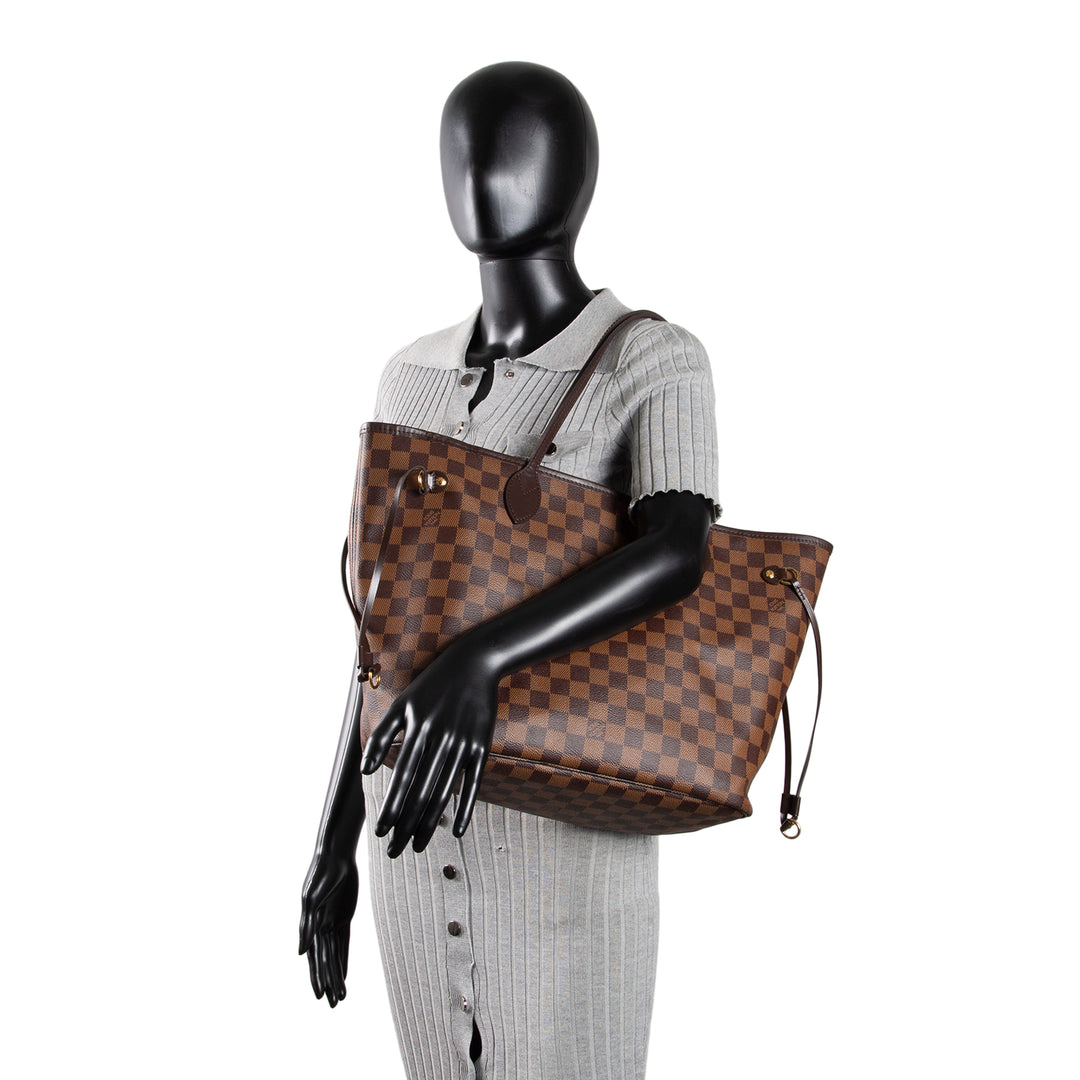 LOUIS VUITTON Neverfull MM Damier Ebene w/ Pouch OUTLET FINAL SALE