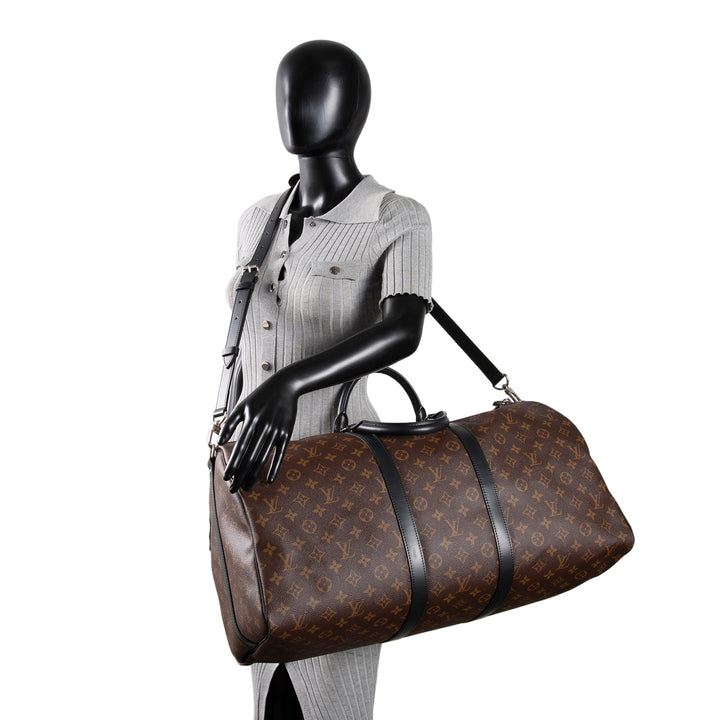 LOUIS VUITTON Monogram Macassar Keepall Bandouliere 55
