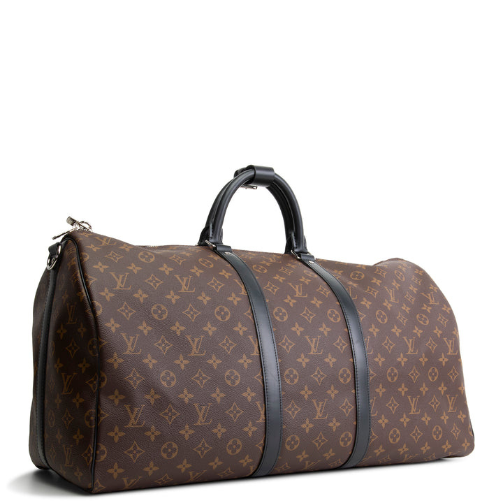 LOUIS VUITTON Monogram Macassar Keepall Bandouliere 55