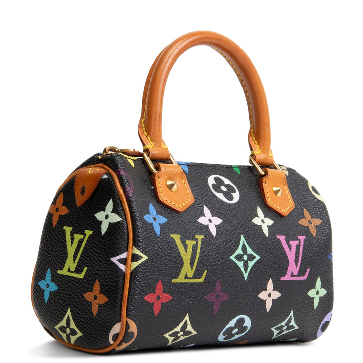 LOUIS VUITTON Multicolore Monogram Speedy Nano - Black