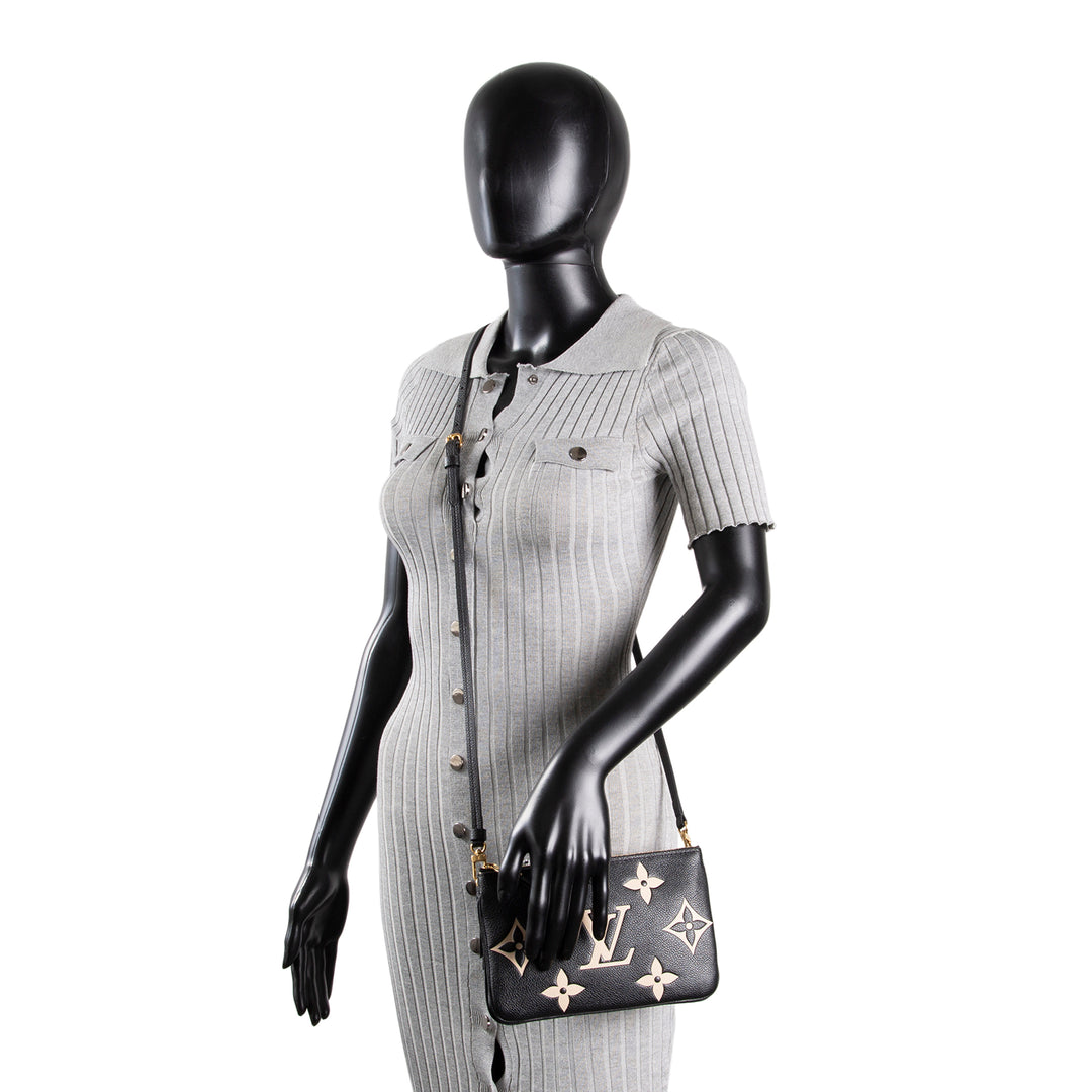 LOUIS VUITTON Double Zip Pouch Giant Empreinte - Bicolor