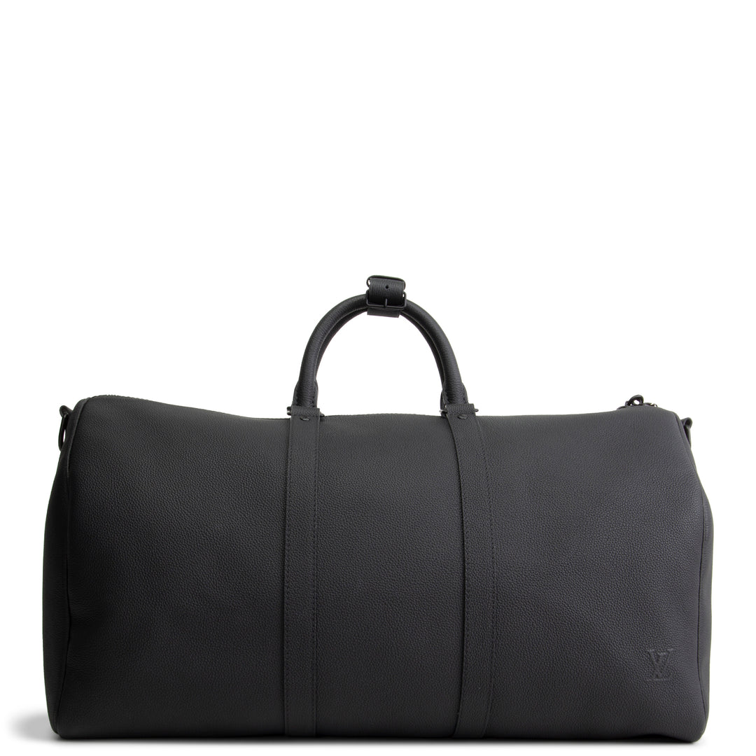 LOUIS VUITTON Taurillon Leather Keepall Bandouliere 50 - Black