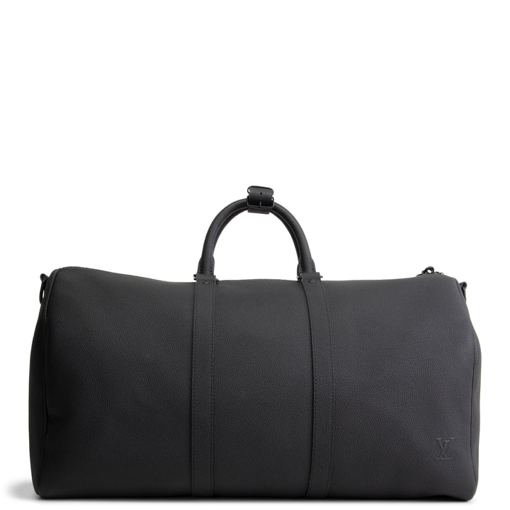 LOUIS VUITTON Taurillon Leather Keepall Bandouliere 50 - Black