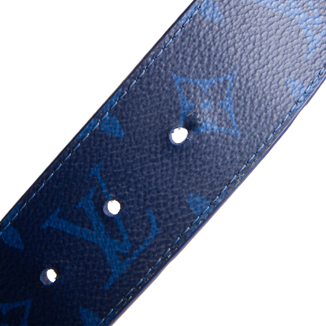 LOUIS VUITTON Taigarama Initales Reversible Belt - Blue