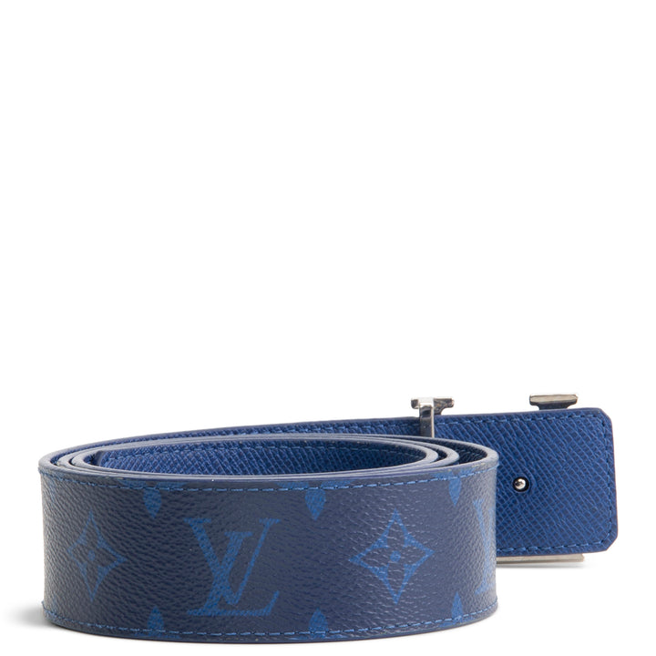 LOUIS VUITTON Taigarama Initales Reversible Belt - Blue
