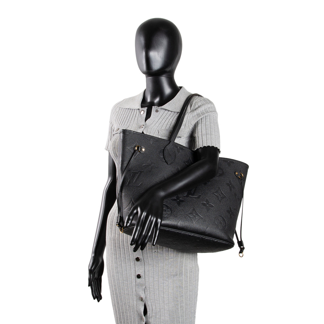 LOUIS VUITTON Giant Monogram Empreinte Neverfull MM - Black OUTLET FINAL SALE