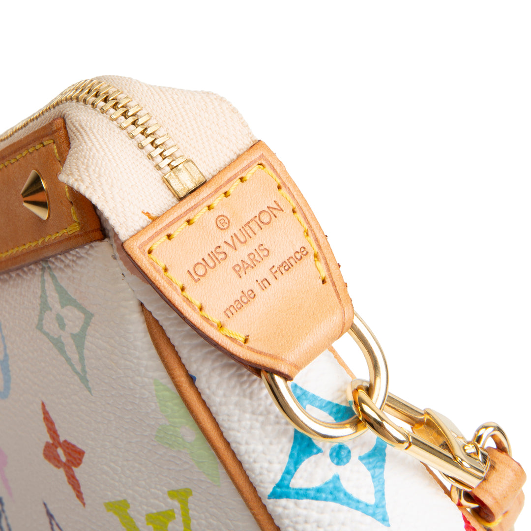 LOUIS VUITTON Vintage Monogram Multicolore Pochette Accessoires - White