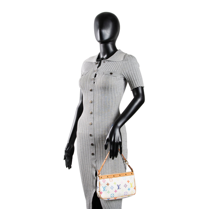 LOUIS VUITTON Vintage Monogram Multicolore Pochette Accessoires - White