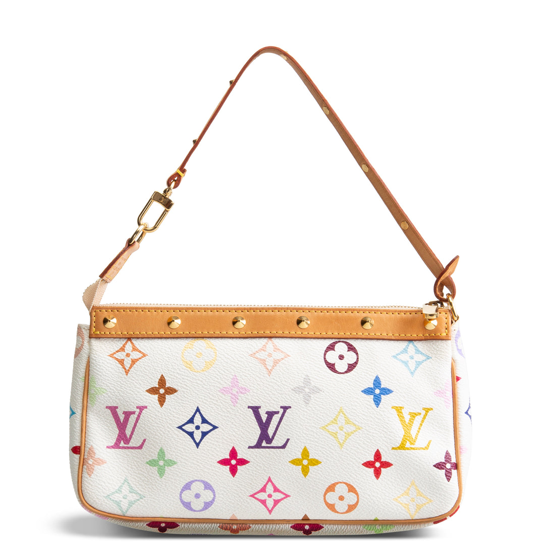 LOUIS VUITTON Vintage Monogram Multicolore Pochette Accessoires - White