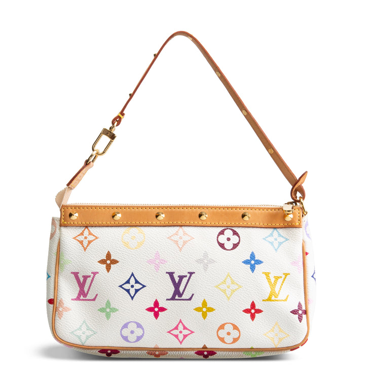 LOUIS VUITTON Vintage Monogram Multicolore Pochette Accessoires - White