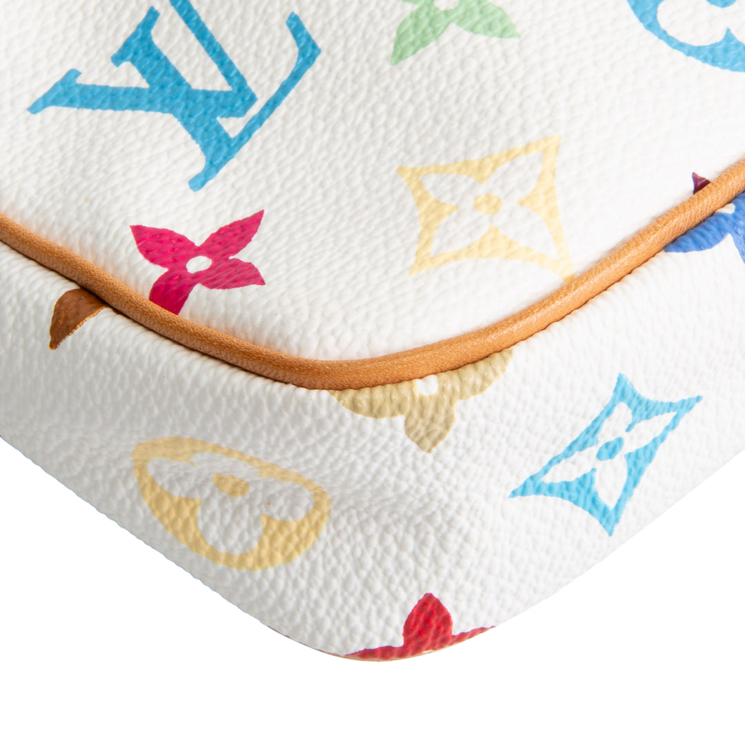 LOUIS VUITTON Vintage Monogram Multicolore Pochette Accessoires - White