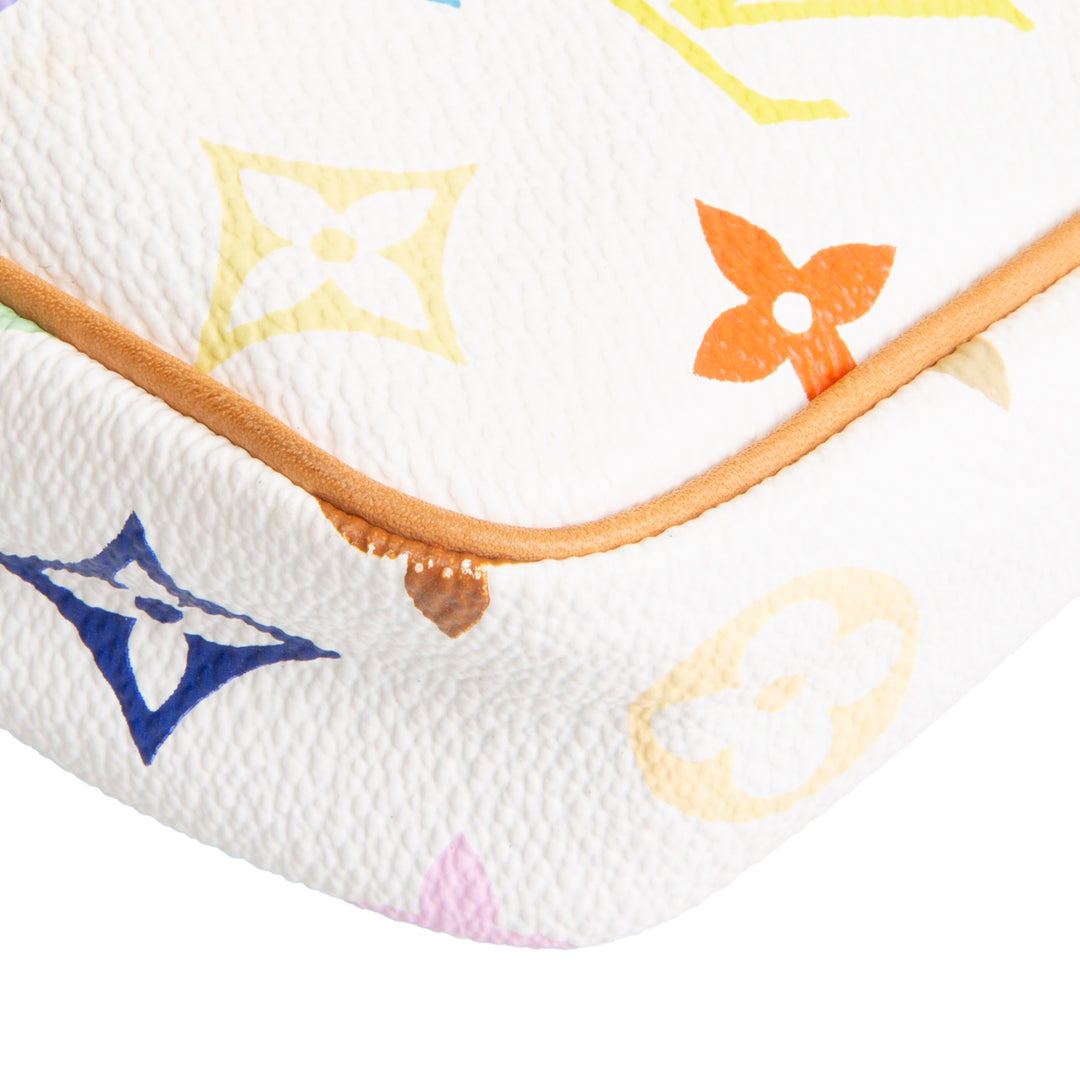 LOUIS VUITTON Vintage Monogram Multicolore Pochette Accessoires - White