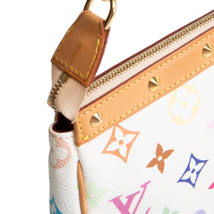LOUIS VUITTON Vintage Monogram Multicolore Pochette Accessoires - White