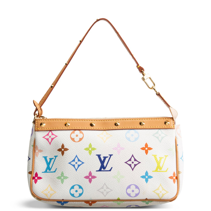 LOUIS VUITTON Vintage Monogram Multicolore Pochette Accessoires - White