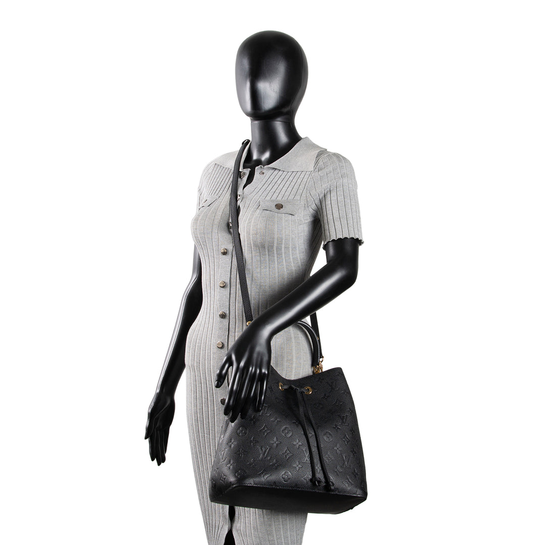 LOUIS VUITTON Monogram Empreinte Neonoe MM - Black