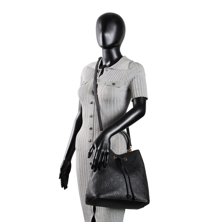 LOUIS VUITTON Monogram Empreinte Neonoe MM - Black