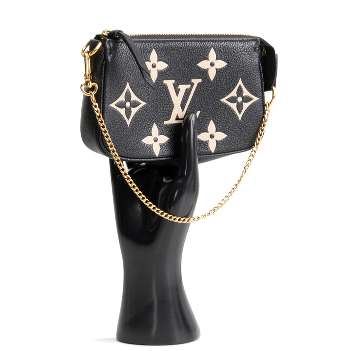 LOUIS VUITTON Bicolor Empreinte Mini Pochette Accessoires - Black / Beige