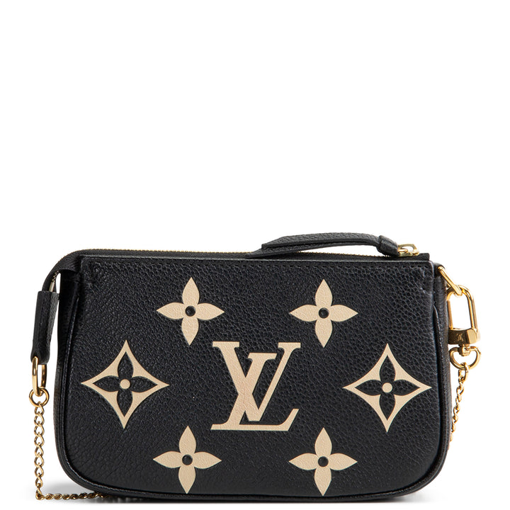 LOUIS VUITTON Bicolor Empreinte Mini Pochette Accessoires - Black / Beige