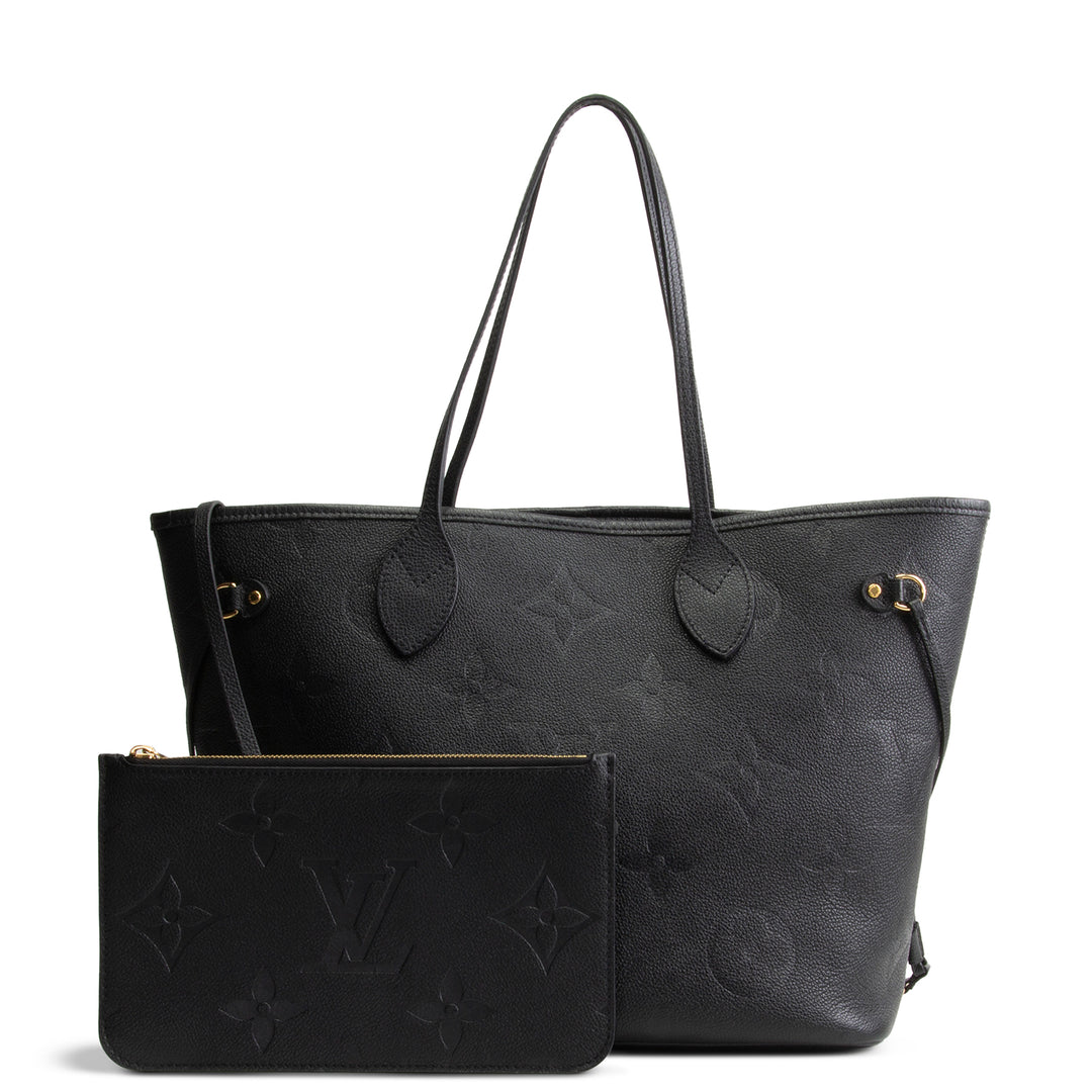 LOUIS VUITTON Giant Monogram Neverfull MM w/pouch - Black