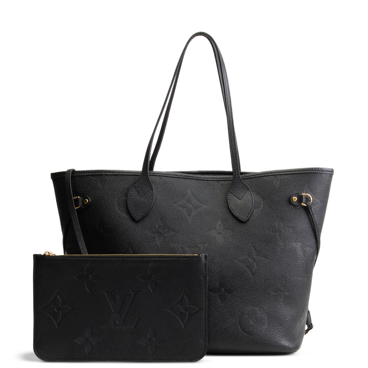 LOUIS VUITTON Giant Monogram Neverfull MM w/pouch - Black