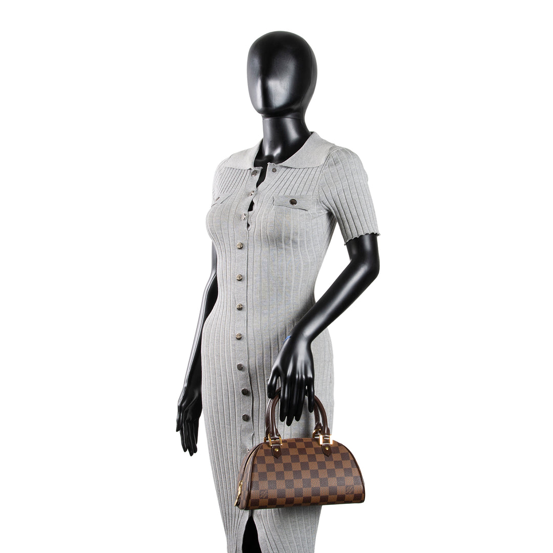 LOUIS VUITTON Damier Ebene Mini Ribera Handle Bag