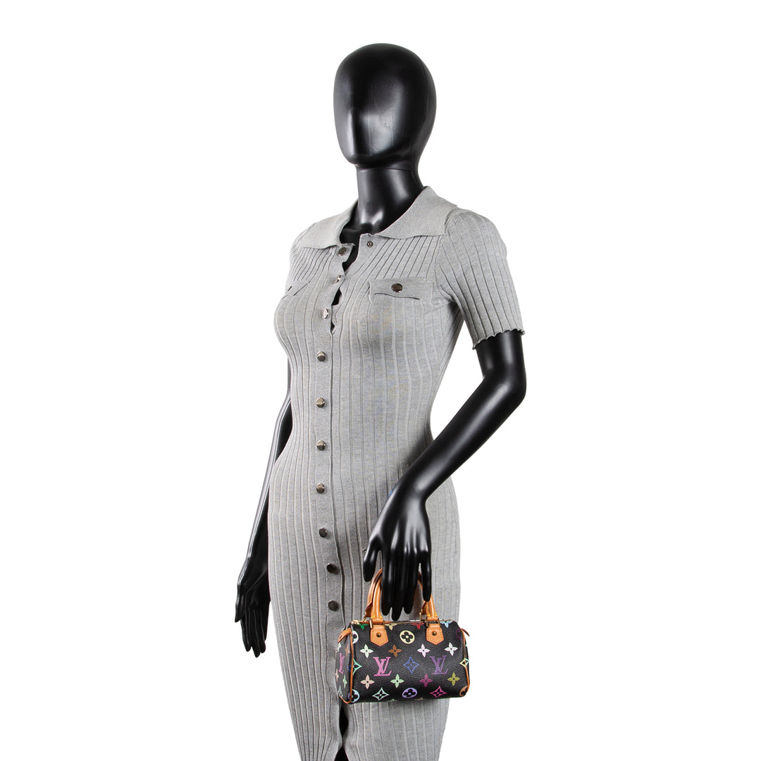 LOUIS VUITTON Vintage x Takashi Murakami Monogram Multicolore Mini Speedy HL - Black