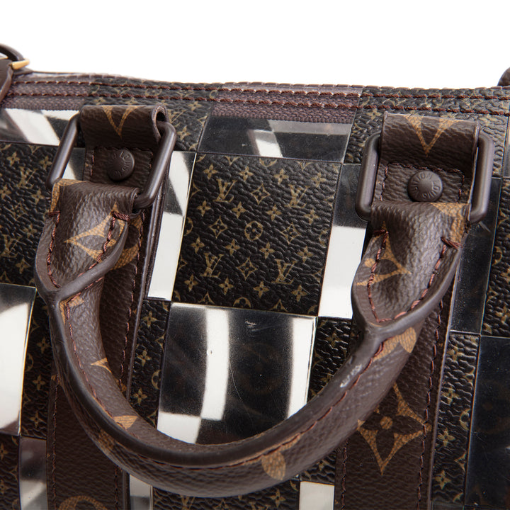 LOUIS VUITTON PVC Monogram Chess Keepall Bandouliere 25