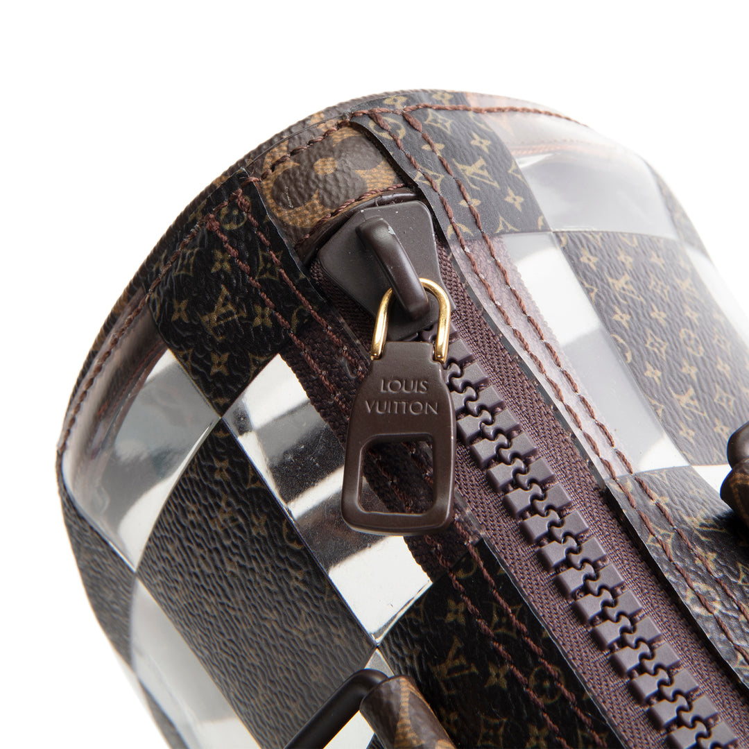 LOUIS VUITTON PVC Monogram Chess Keepall Bandouliere 25
