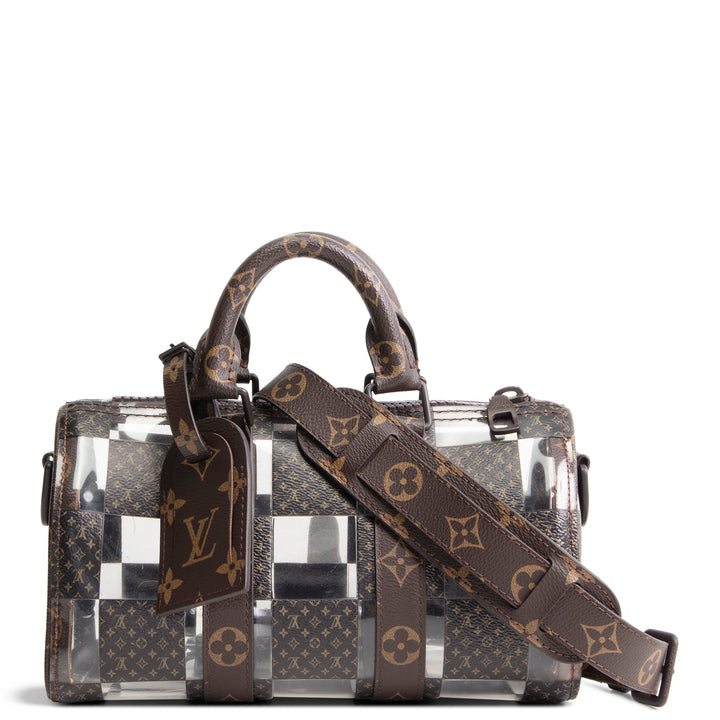 LOUIS VUITTON PVC Monogram Chess Keepall Bandouliere 25