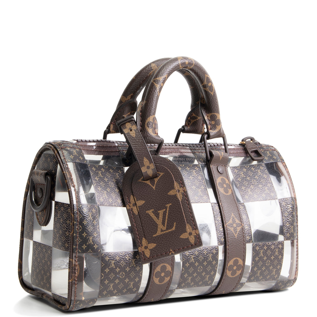 LOUIS VUITTON PVC Monogram Chess Keepall Bandouliere 25