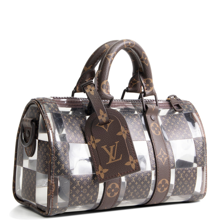 LOUIS VUITTON PVC Monogram Chess Keepall Bandouliere 25