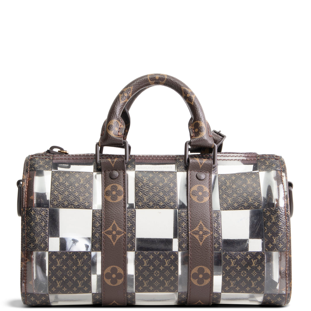LOUIS VUITTON PVC Monogram Chess Keepall Bandouliere 25