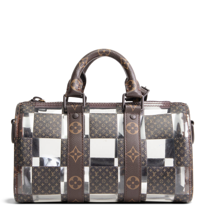 LOUIS VUITTON PVC Monogram Chess Keepall Bandouliere 25