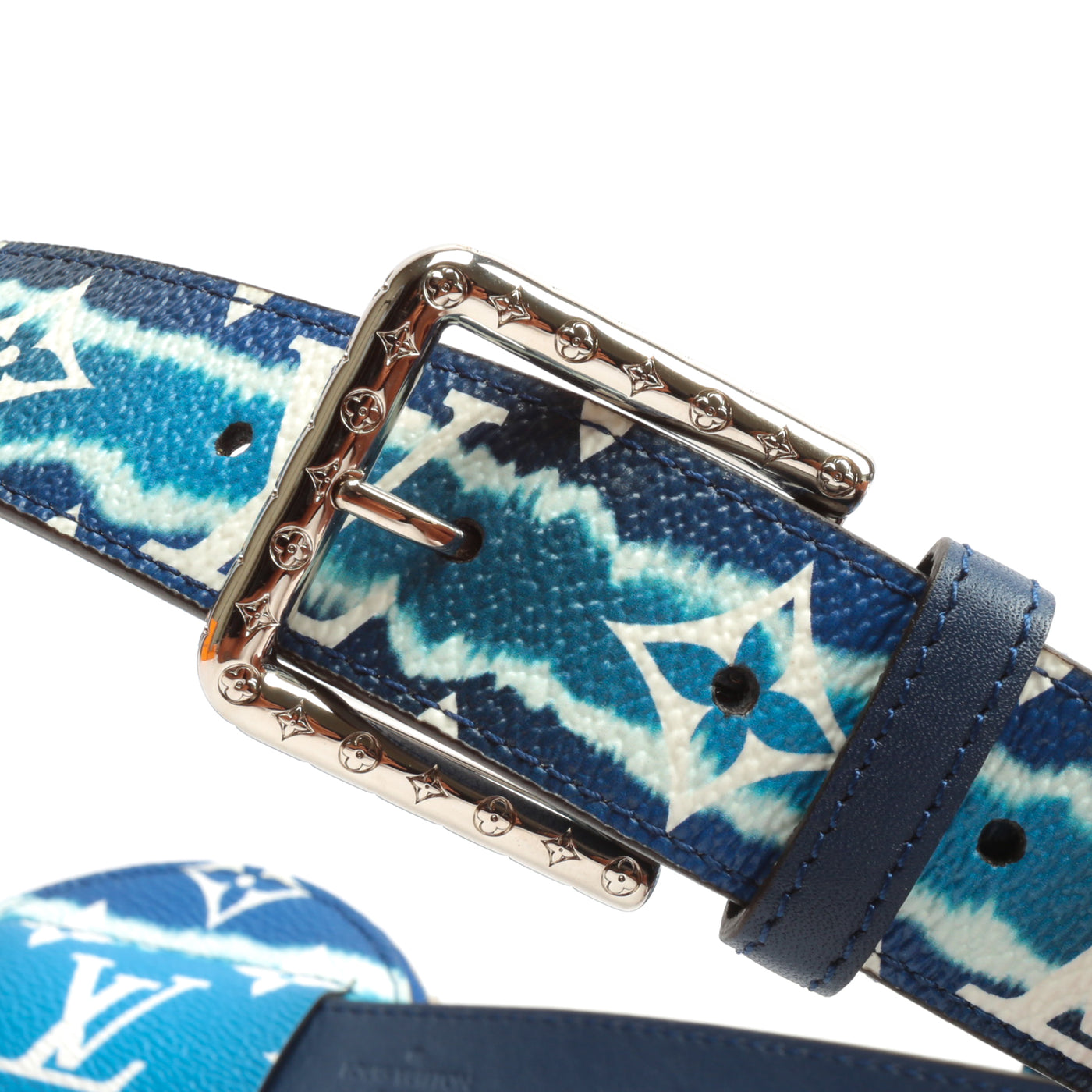 Louis Vuitton Daily Multi Pocket Belt LV Escale 30MM Bleu in