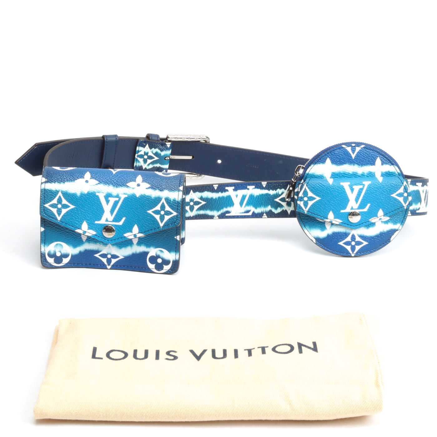 Louis Vuitton Monogram 30mm Daily Multi Pocket Belt 80 32