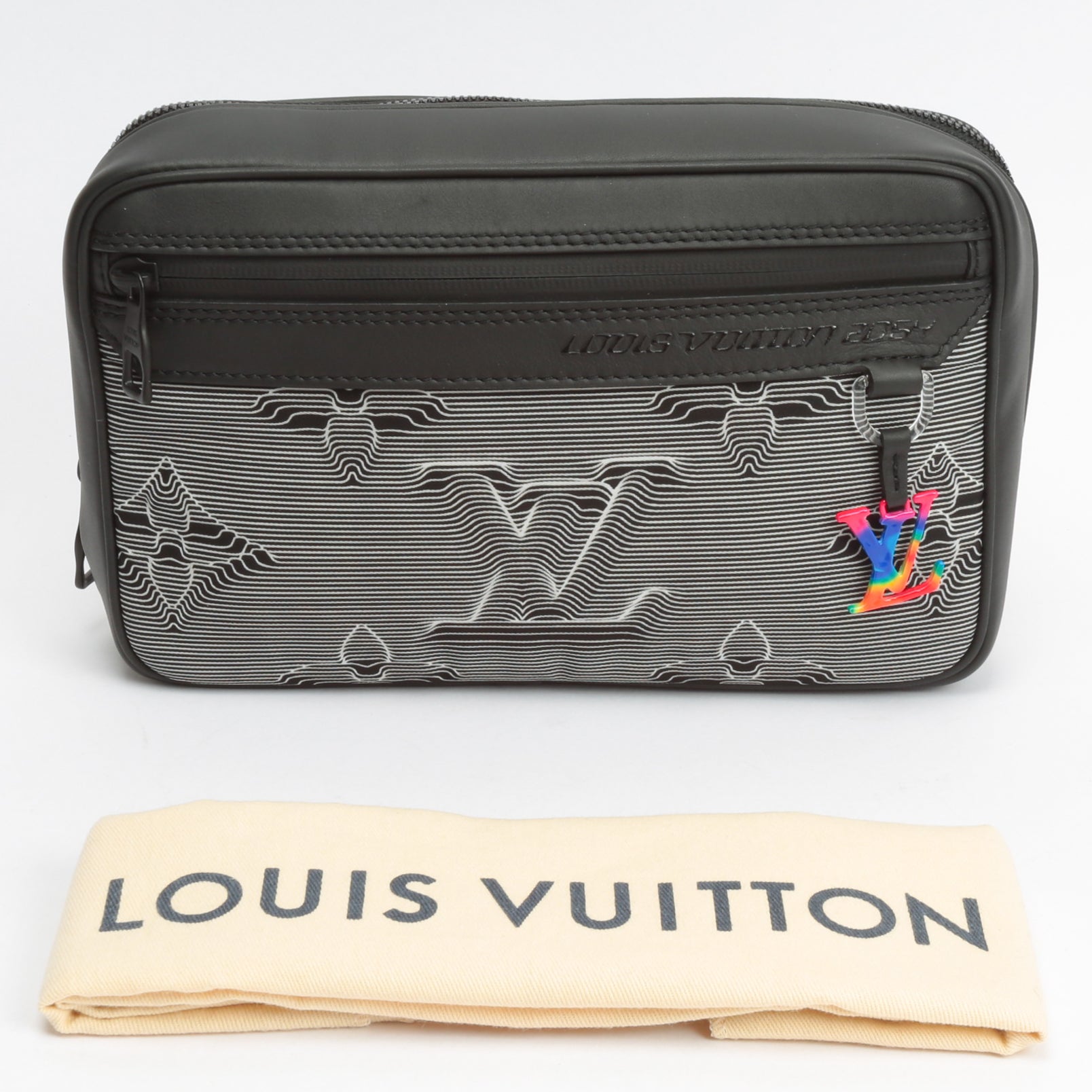 LOUIS VUITTON Calfskin Monogram 2054 Capsule Expandable Messenger Grey  Black 1297322