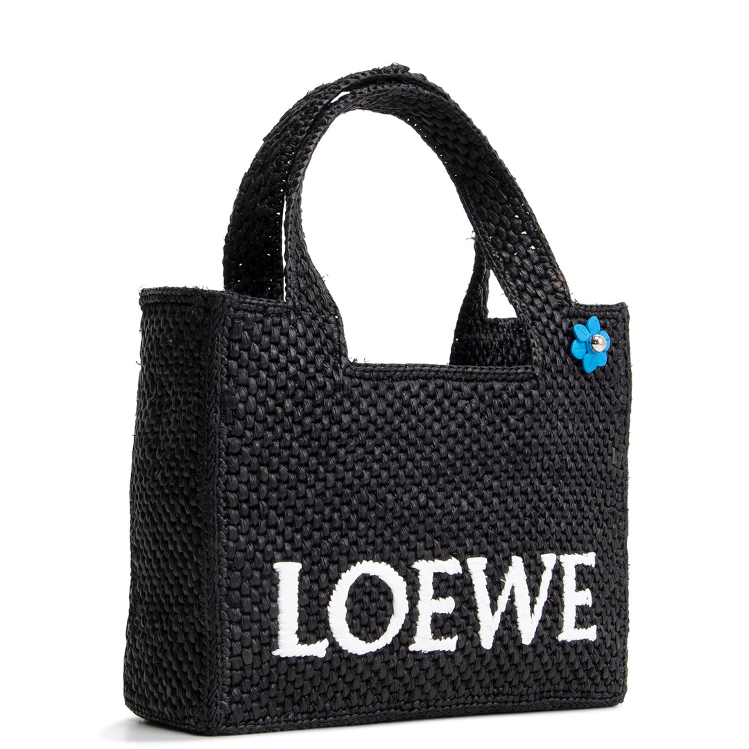 LOEWE Raffia Font Mini Tote - Black
