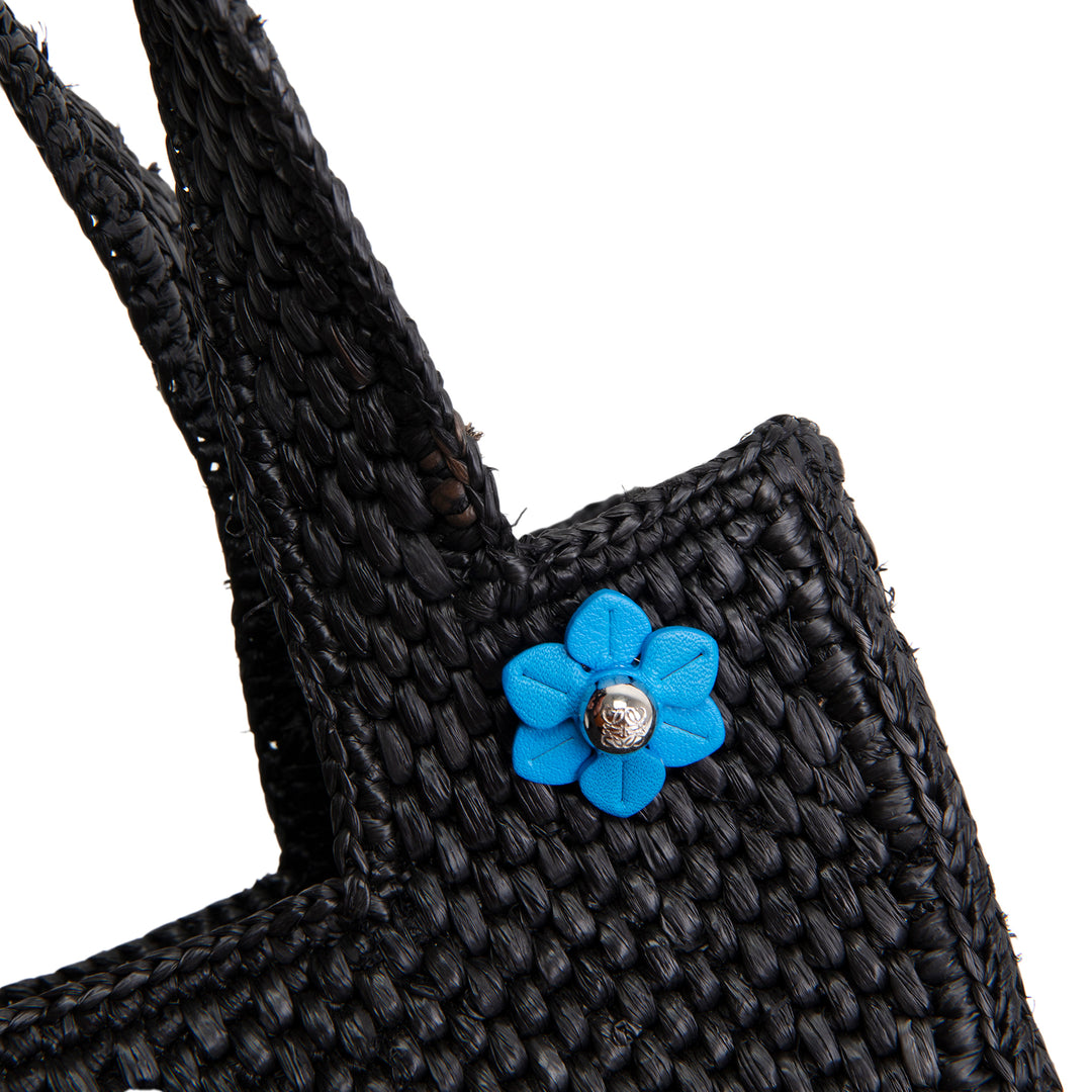 LOEWE Raffia Font Mini Tote - Black