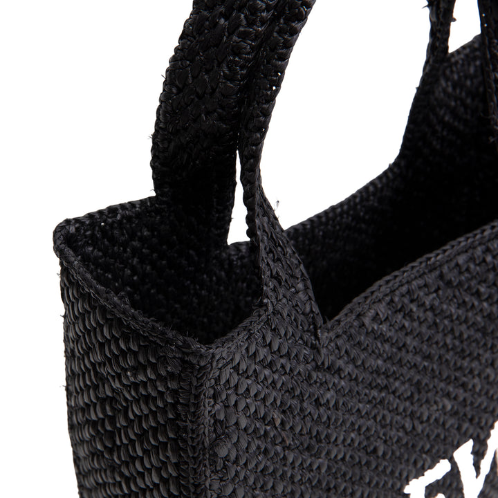 LOEWE Raffia Font Mini Tote - Black