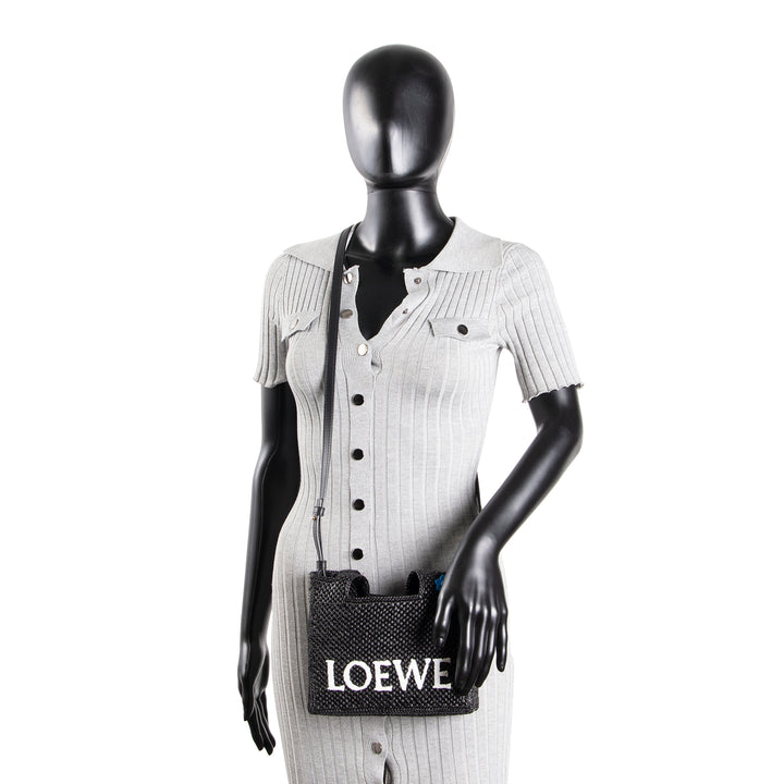 LOEWE Raffia Font Mini Tote - Black