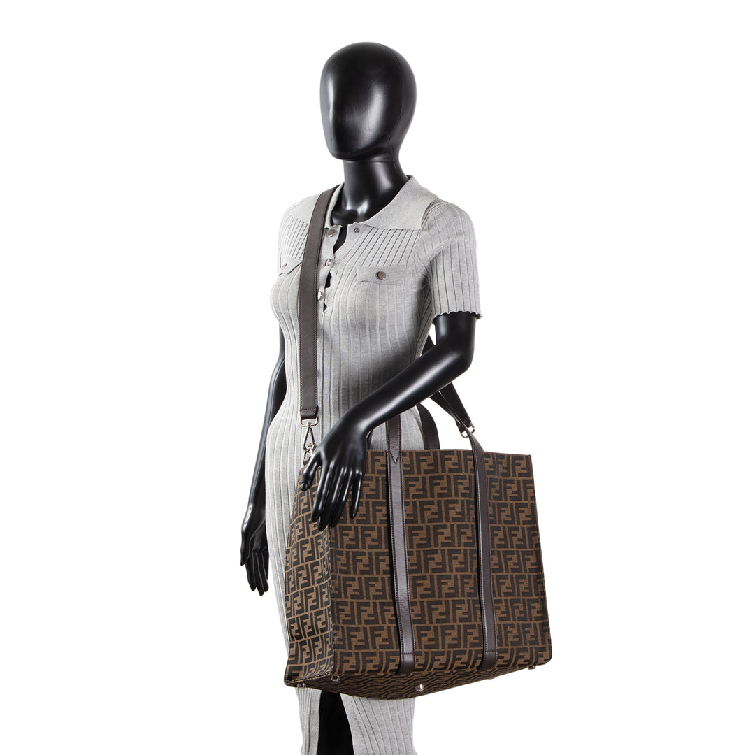 FENDI Zucca Jacquard Shopping Tote - Tobacco