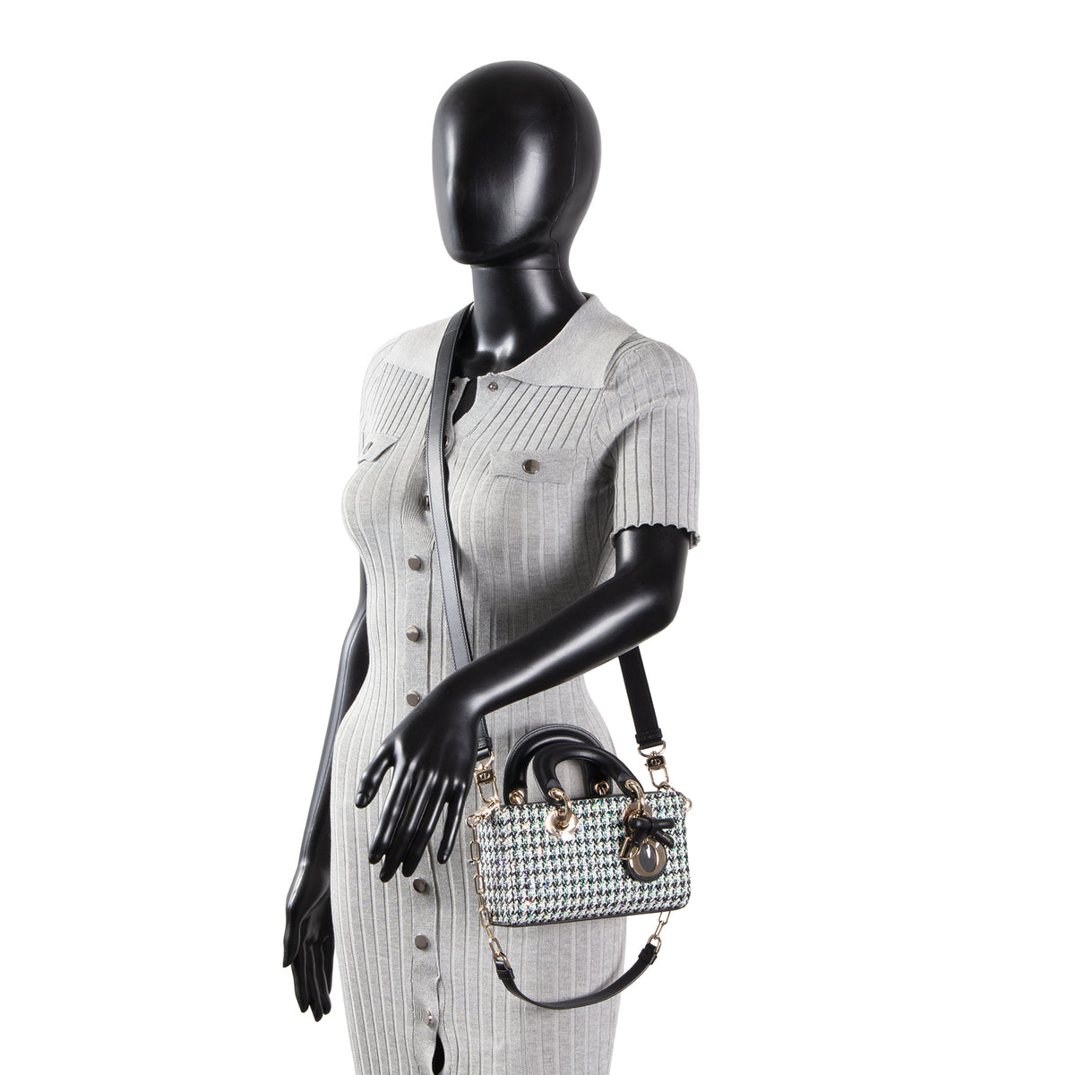 DIOR Mini Lady D-Joy Bag - Multicolor Sequins w/ Houndstooth