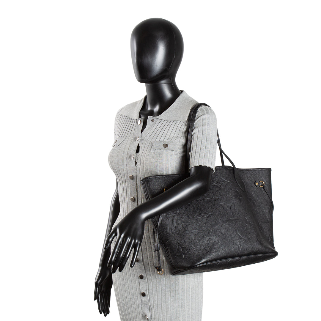 LOUIS VUITTON Giant Monogram Empreinte Neverfull MM - Black