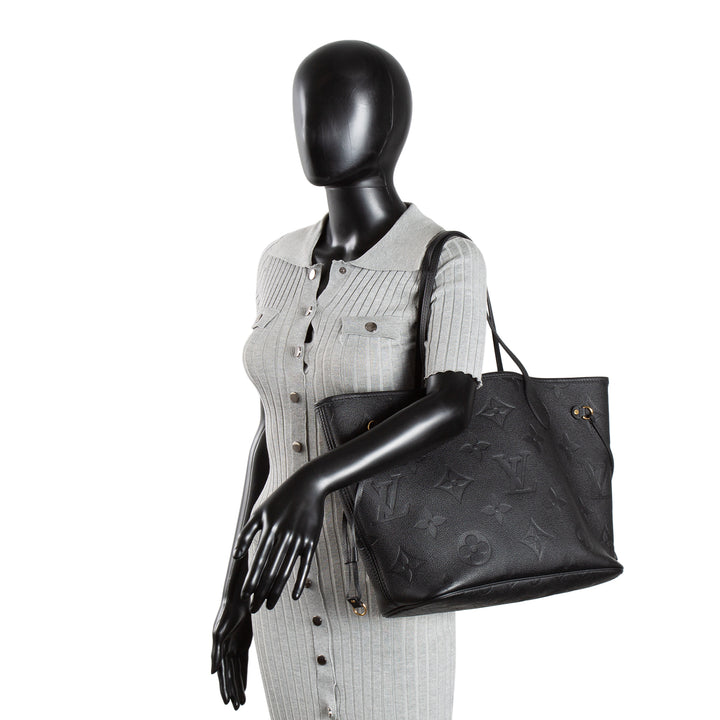 LOUIS VUITTON Giant Monogram Empreinte Neverfull MM - Black