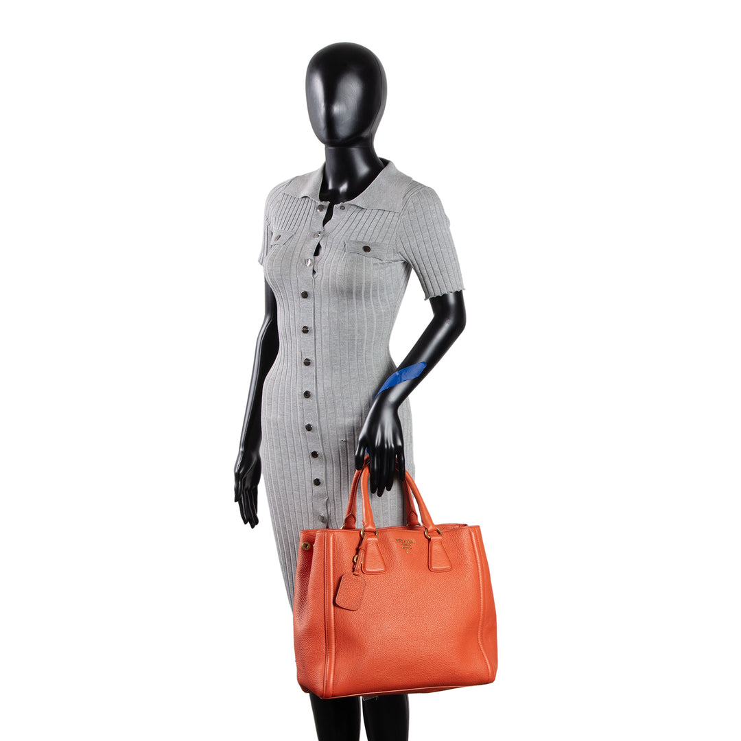 PRADA Vitello Daino Tote - Orange