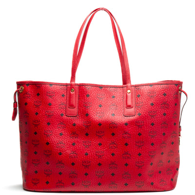 MCM Visetos Liz Shopper Tote - Red