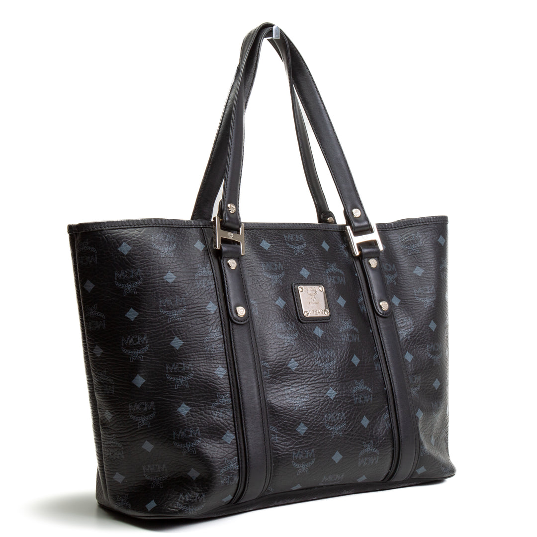 MCM Visetos Shopping Tote - Black